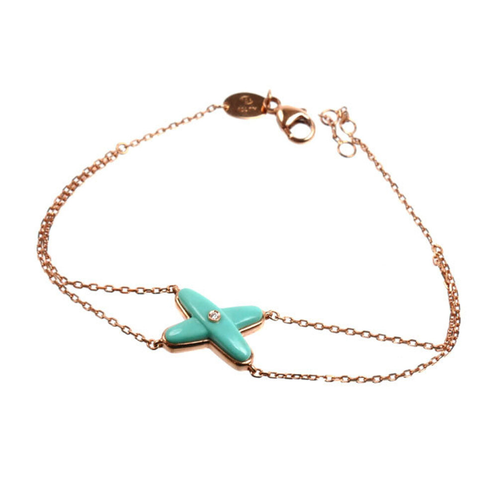 CHAUMET 18k Gold Diamond Charm Bracelet
